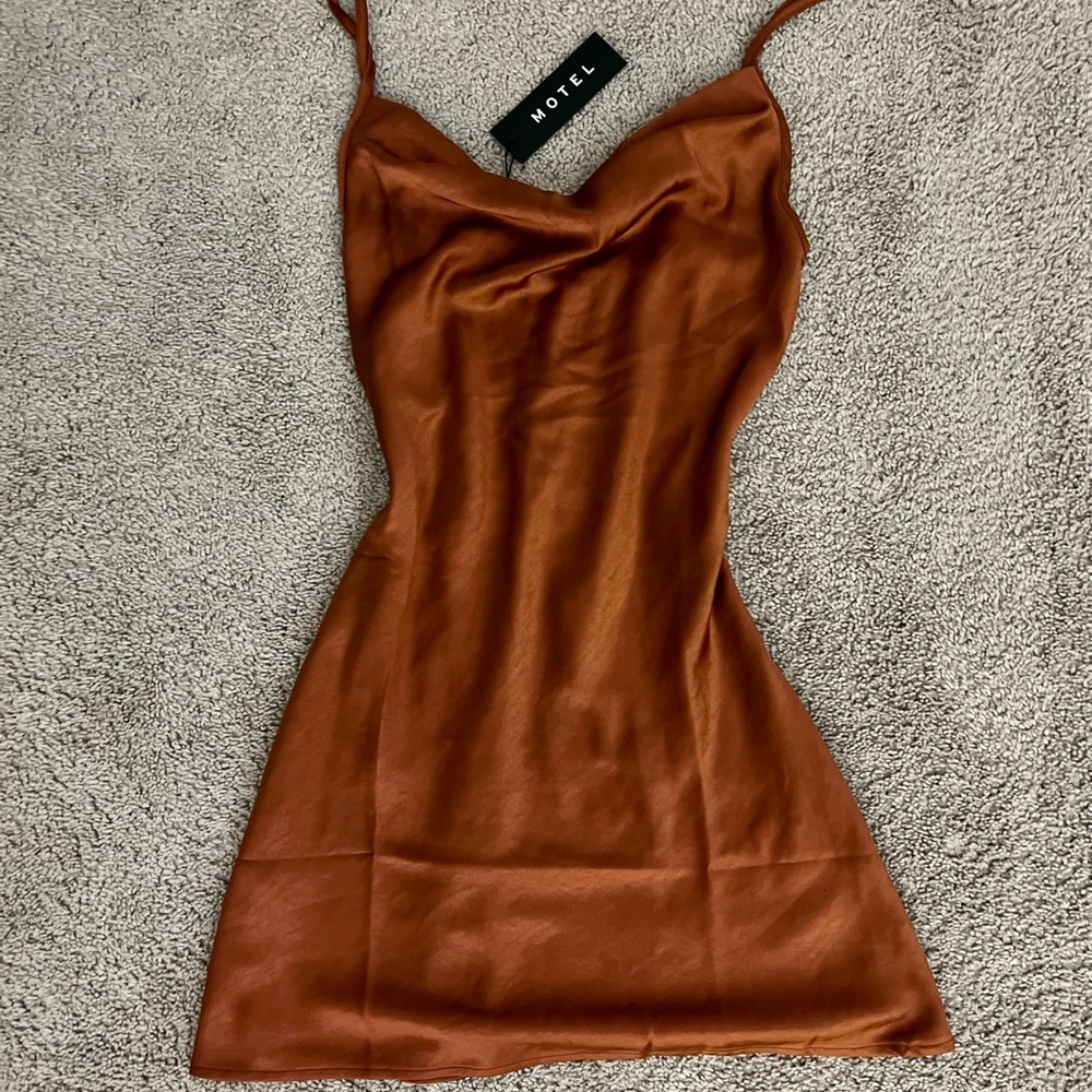 Pavia Slip Dress - Motel Rocks - (Rust)